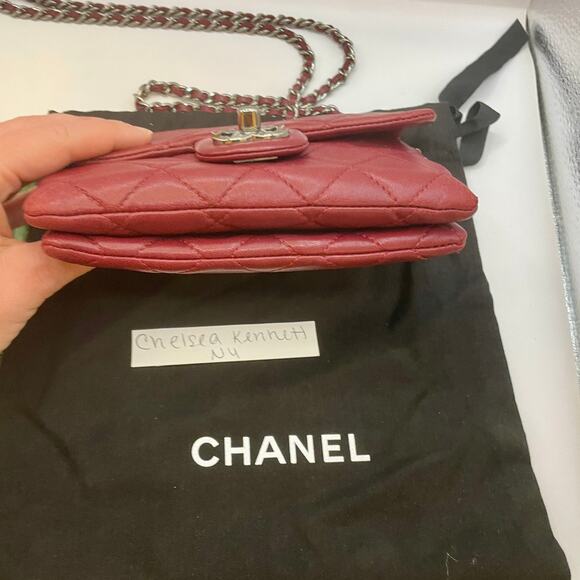 Chanel Quilted Flap Bag Classic Lambskin WOC Mini Wallet on Chain Mineral Nights - Picture 6 of 16